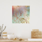 Elegant Marble | Kupfersage Minze Grüne Rose Gold Poster (Küche)