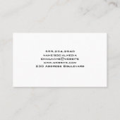 Elegant Marble Lux Leather Visitenkarte (Rückseite)