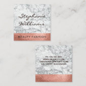 Elegant Marble | ROSE Quadratische Visitenkarte (Vorne/Hinten)