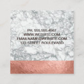 Elegant Marble | ROSE Quadratische Visitenkarte (Rückseite)