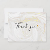 Elegant Marble Script Dankeskarte (Vorderseite)