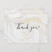 Elegant Marble Script Dankeskarte (Vorne/Hinten)
