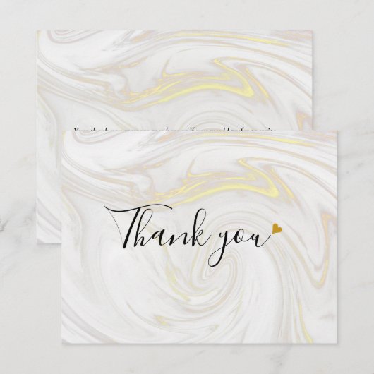 Elegant Marble Script Dankeskarte (Vorne/Hinten)