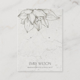 ELEGANT MARBLE SILVER LOTUS EINFACHE EARRING-ANZEI VISITENKARTE