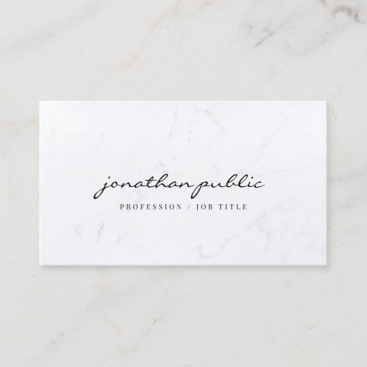 Elegant Marble Simple Template Script Profile Visitenkarte (Vorderseite)
