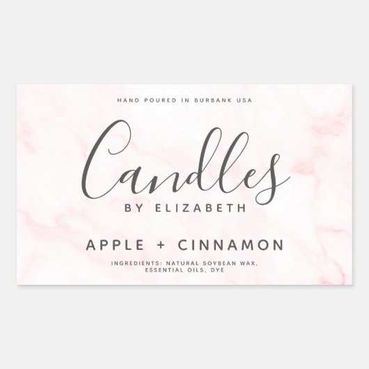 Elegant Marble Soy Candle Rechteckiger Aufkleber (Vorderseite)