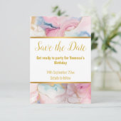 ELEGANT MARBLE SWIRL RESPONSE RSVP CARD KARTE (Stehend Vorderseite)