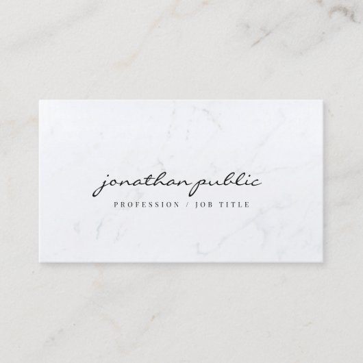 Elegant Marble Template Script Luxury Profile Visitenkarte (Vorderseite)