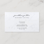 Elegant Marble Template Script Luxury Profile Visitenkarte (Rückseite)
