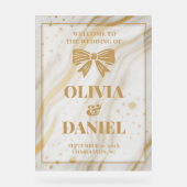 Elegant Marble Texture Welcome with Gold Acrylschild (Vorderseite)
