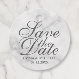 Elegant Marble Wedding Save the Date Geschenkanhänger