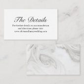 Elegant Marble Wedding Website Enclosure Card Begleitkarte (Vorne/Hinten)