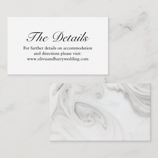 Elegant Marble Wedding Website Enclosure Card Begleitkarte (Vorne/Hinten)