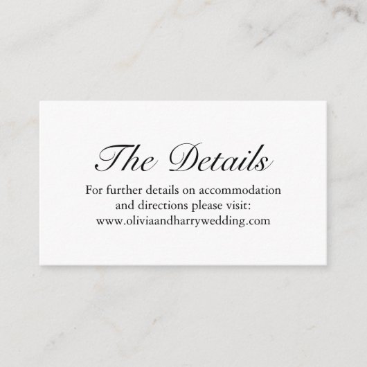Elegant Marble Wedding Website Enclosure Card Begleitkarte (Vorderseite)