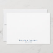 Elegant Marco Island Florida Wedding Navy Karte (Rückseite)