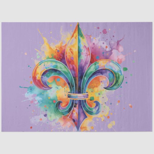 Elegant Mardi Gras Colors Decoupage Seidenpapier (Vorderseite)