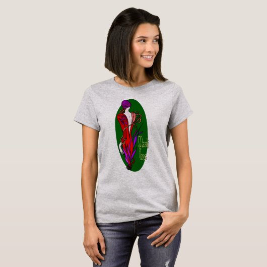 Elegant Mardi Gras Lady T - Shirt (Vorne ganz)