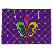 Elegant Mardi Gras Lilie Design Geschenktasche Große Geschenktüte (Rückseite)