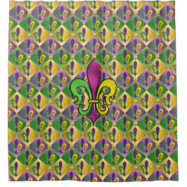 Elegant Mardi Gras Lilie Design Shower Curt Duschvorhang