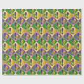 Elegant Mardi Gras Lilie Design Wrapping Pa Geschenkpapier (Flach)