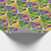 Elegant Mardi Gras Lilie Design Wrapping Pa Geschenkpapier (Ecke)