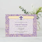 Elegant Mardi Gras Lilie Event Einladung (Stehend Vorderseite)