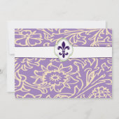 Elegant Mardi Gras Lilie Event Einladung (Rückseite)