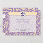 Elegant Mardi Gras Lilie Event Einladung (Vorne/Hinten)