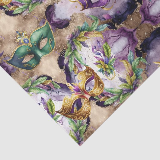 Elegant Mardi Gras Masks Seidenpapier (Ausschnitt)