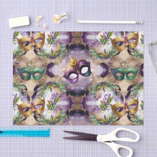 Elegant Mardi Gras Masks Seidenpapier (Handwerk)