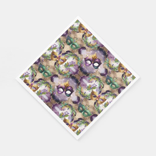 Elegant Mardi Gras Masks Serviette (Ecke)