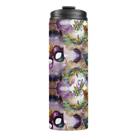 Elegant Mardi Gras Masks Thermosbecher (Vorderseite)