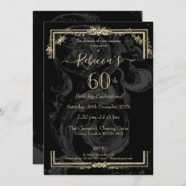 Elegant Marie Antoinette auf schwarz Französisch i Einladung