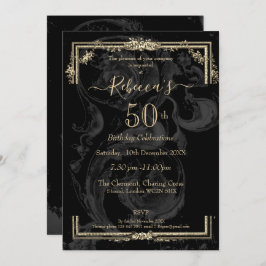 Elegant Marie Antoinette auf schwarz Französisch i Einladung