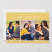 Elegant Marigold Yellow Wedding Foto Collage Save The Date (Vorderseite)