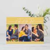 Elegant Marigold Yellow Wedding Foto Collage Save The Date (Stehend Vorderseite)