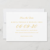 Elegant Marigold Yellow Wedding Foto Collage Save The Date (Rückseite)