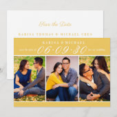 Elegant Marigold Yellow Wedding Foto Collage Save The Date (Vorne/Hinten)