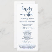 Elegant Marine Blue, Unsere Hochzeitsfeier Programm (Vorne/Hinten)