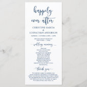 Elegant Marine Blue, Unsere Hochzeitsfeier Programm (Vorderseite)