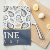 Elegant Marine Oysters Geschirrtuch (Viertel Falte)