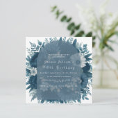 Elegant marineblau Geburtstagsfeier Feiertagskarte (Stehend Vorderseite)