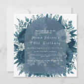 Elegant marineblau Geburtstagsfeier Feiertagskarte (Vorderseite)