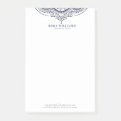 Elegant marineblau, gürtelmädchenhaft post-it klebezettel (Vorderseite)