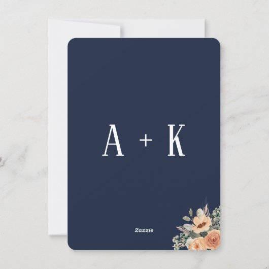 Elegant marineblau Menü Karte (Rückseite)