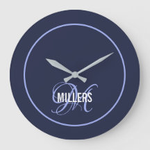 Elegant marineblau Monogramm Familienname