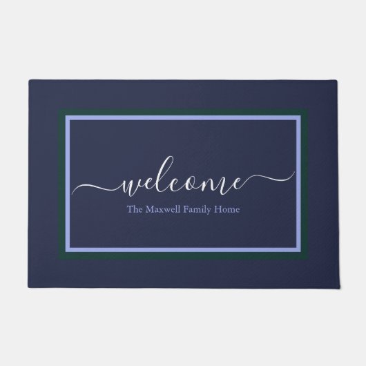 Elegant marineblau Skriptname  Fußmatte (Vorderseite)