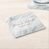Elegant, Marmor, Personalisiert Rechteckiger Pappuntersetzer (angewinkelt)