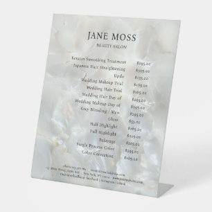 Elegant, Marmor, Salon, Preisliste Sockelschild