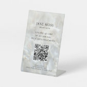 Elegant, Marmor, Salon, QR-Code Sockelschild (Vorderseite)